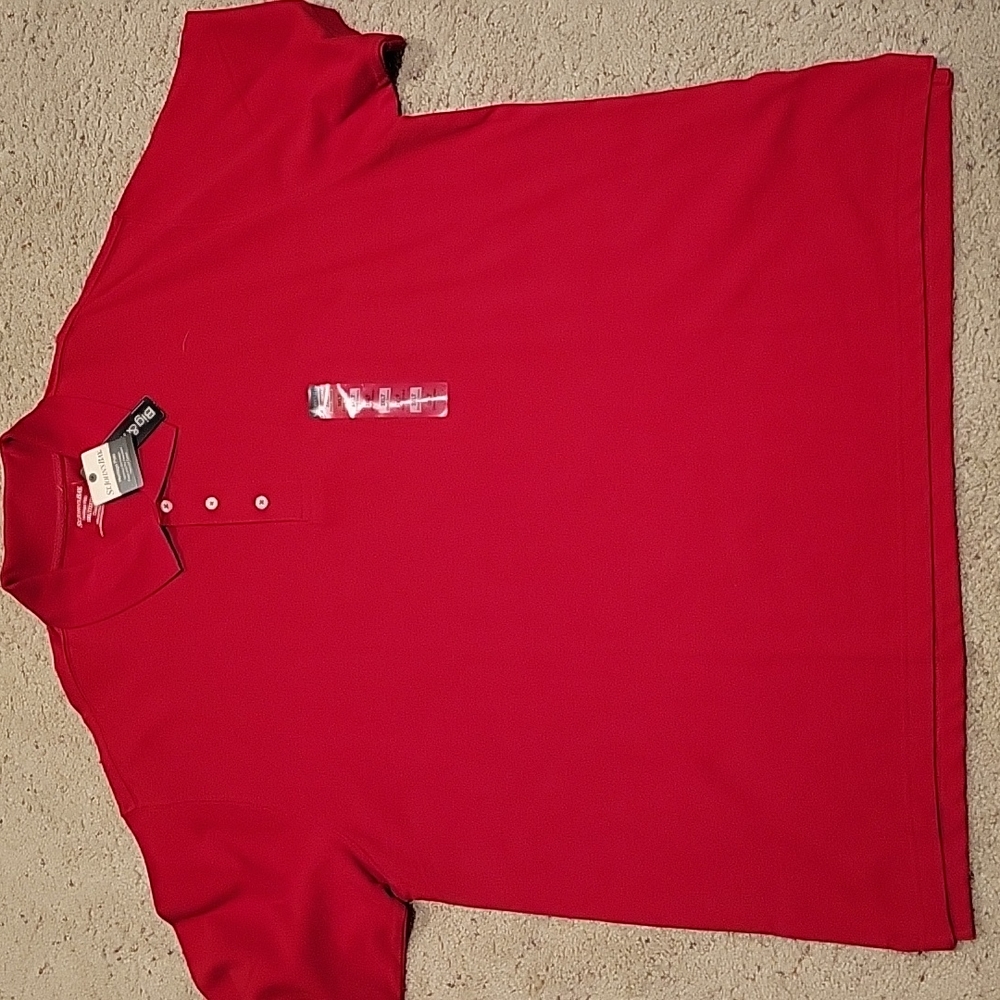 NWT New St. John's Bay 3XLT XXXLT Polo Short Sleeve Red